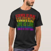 Wetenschap is echt zwart, materie T Shirt (Voorkant)