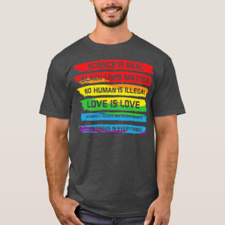 Wetenschap is echt zwart, regenboogstraal LGBT T-shirt