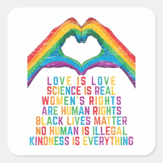 Wetenschap is echt - zwarte levende materie vierkante sticker (Voorkant)