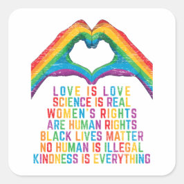 Wetenschap is echt - zwarte levende materie vierkante sticker