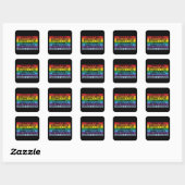 Wetenschap is echt - zwarte levende wezens op het  vierkante sticker (Vel)