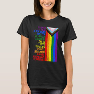 Wetenschap is echte Blm Liefde is Liefde LGBT Les T-shirt
