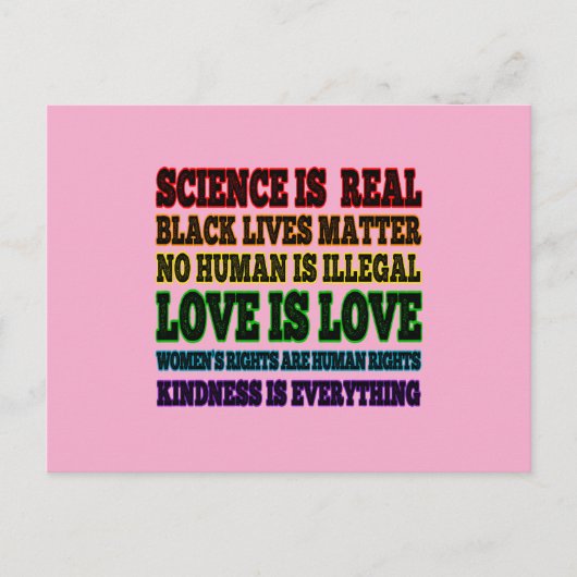 Wetenschap is een echte zwarte levenszaak briefkaart (Voorkant)