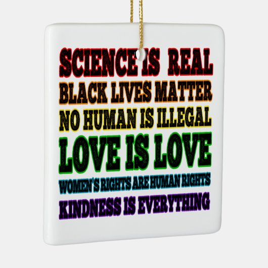 Wetenschap is een echte zwarte levenszaak keramisch ornament (Rechts)