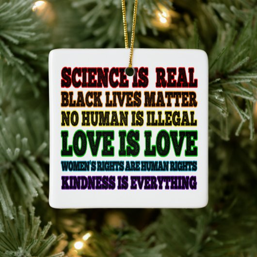 Wetenschap is een echte zwarte levenszaak keramisch ornament (Boom)