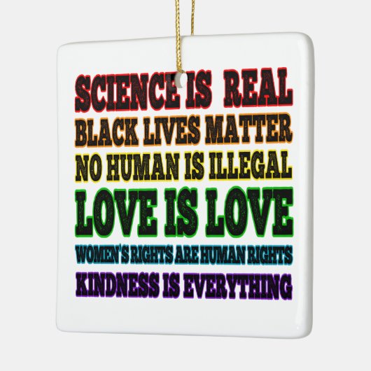 Wetenschap is een echte zwarte levenszaak keramisch ornament (Links)