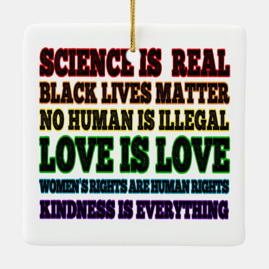 Wetenschap is een echte zwarte levenszaak keramisch ornament (Achterkant)