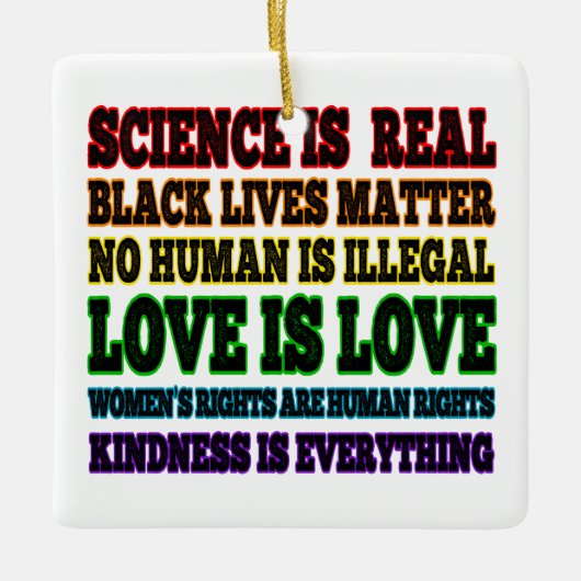 Wetenschap is een echte zwarte levenszaak keramisch ornament (Voorkant)