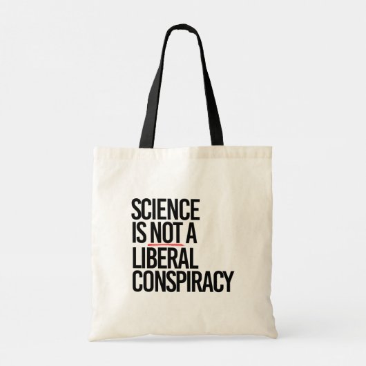 WETENSCHAP IS GEEN LIBERAAL COMPLOT TOTE BAG (Achterkant)