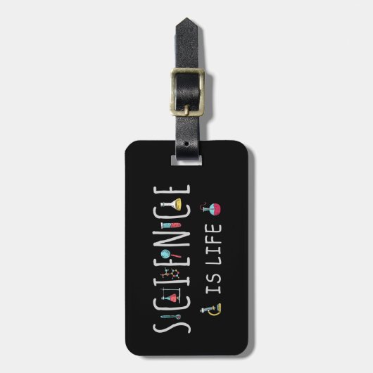 Wetenschap is leven bagagelabel (Voorkant verticaal)