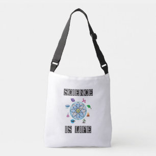 Wetenschap is leven crossbody tas