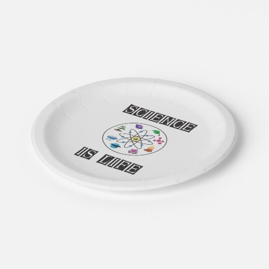 Wetenschap is leven papieren bordje (Gekanteld)