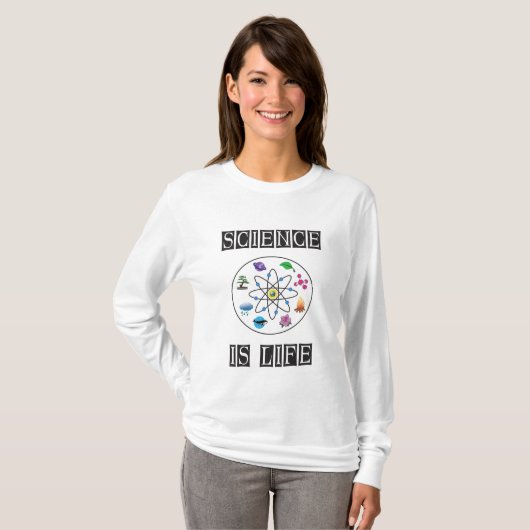 Wetenschap is leven t-shirt (Voorkant volledig)
