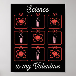 Wetenschap is mijn Valentijn Chemie Atoom Testbuis Poster