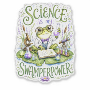 Wetenschap is mijn Zwamperpower Kikkervetenschappe Sticker