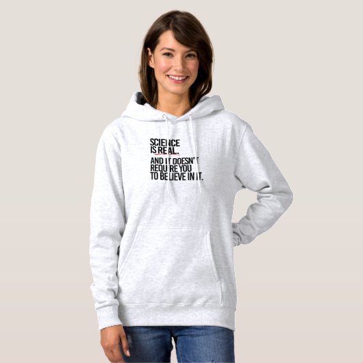 WETENSCHAP IS REAL HOODIE (Voorkant volledig)