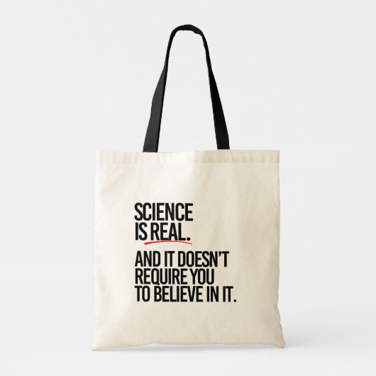 WETENSCHAP IS REAL TOTE BAG (Achterkant)