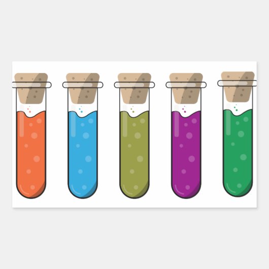 Wetenschap Lab kleurrijke vloeibare potion test bu Rechthoekige Sticker (Voorkant)