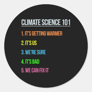 Wetenschap maart Aarde Dag Klimaatverandering Wete Ronde Sticker
