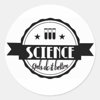 Wetenschap. Meisjes doen het beter Ronde Sticker