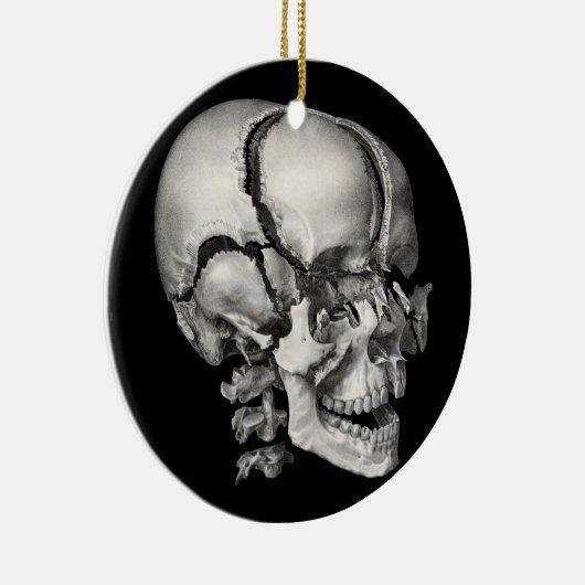  Wetenschap Menselijke Anatomie, Antiek schedel Keramisch Ornament (Rechts)