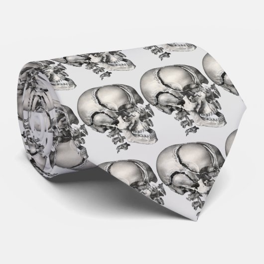  Wetenschap Menselijke Anatomie, Antiek schedel Stropdas (Opgerold)