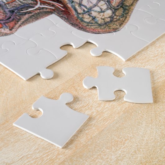 wetenschap menselijke anatomie, gezicht met neus legpuzzel (Zijkant)