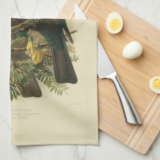  wetenschap NZ Birds - Tui Tea Towel Theedoek (Quarter Fold)