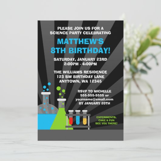 Wetenschap Thema Verjaardagsfeest Kaart (Staand voorkant)