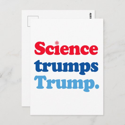 Wetenschap troeft Trump af Briefkaart (Voorkant / Achterkant)