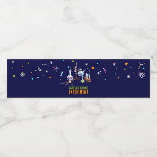 Wetenschap Verjaardag Waterfles Etiket (Enkel label)