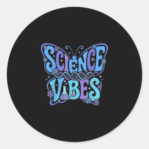 Wetenschap vibes groovy eerste dag terug naar scho ronde sticker