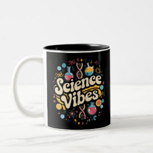 Wetenschap Vibes Groovy Eerste Dag Terug naar Scho Tweekleurige Koffiemok