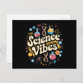 Wetenschap Vibes Groovy Eerste dag van Back To Sch Briefkaart (Voorkant / Achterkant)