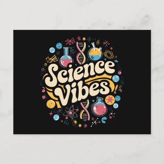 Wetenschap Vibes Groovy Eerste dag van Back To Sch Briefkaart (Voorkant)