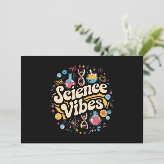 Wetenschap Vibes Groovy Eerste dag van Back To Sch Kaart (Staand voorkant)