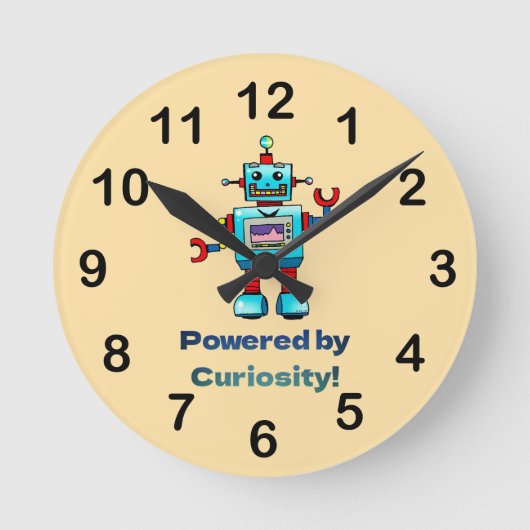 wetenschap voor kinderen-robot ronde klok (Voorkant)