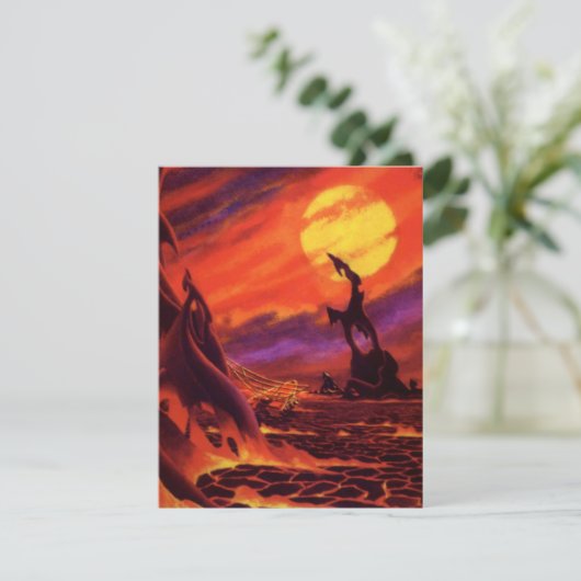 wetenschap - vulkaanplant met rode lava (Staand voorkant)