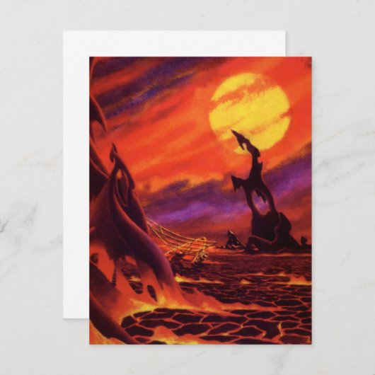 wetenschap - vulkaanplant met rode lava (Voorkant / Achterkant)