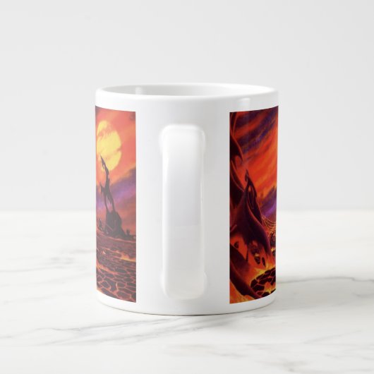  wetenschap - vulkaanplant met rode lava extra grote beker (Achterkant)