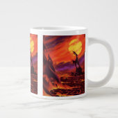  wetenschap - vulkaanplant met rode lava extra grote beker (Rechts)