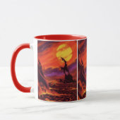 wetenschap - vulkaanplant met rode lava mok (Links)