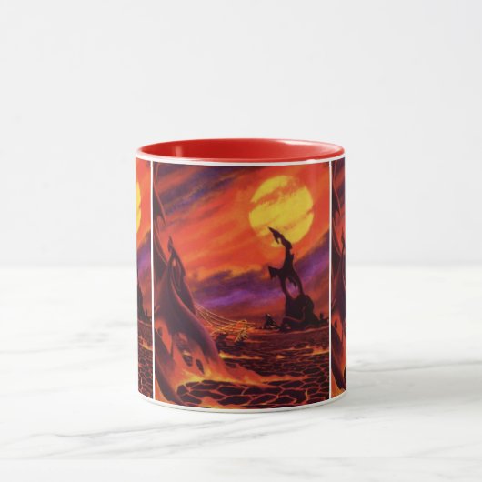  wetenschap - vulkaanplant met rode lava mok (Midden)