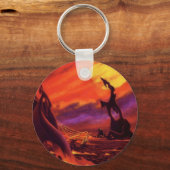 wetenschap - vulkaanplant met rode lava sleutelhanger (Voorkant)