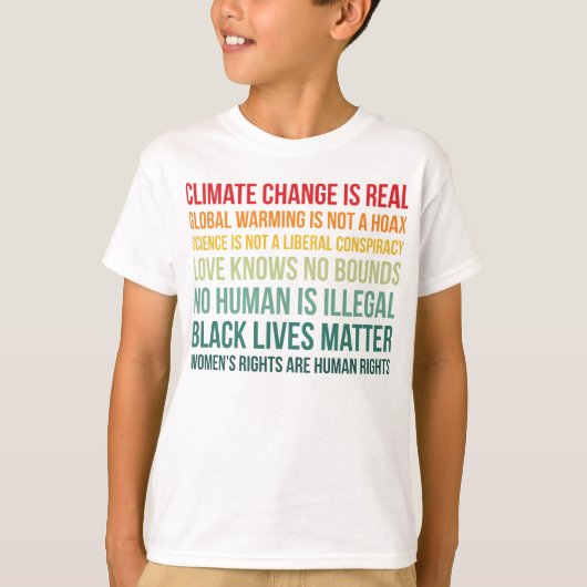 Wetenschap wereldwijde klimaatverandering is echt t-shirt (Voorkant)