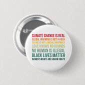 Wetenschap wereldwijde opwarming klimaatveranderin ronde button 5,7 cm (Voorkant /achterkant)