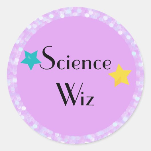 Wetenschap Wiz met sterren Ronde Sticker (Voorkant)