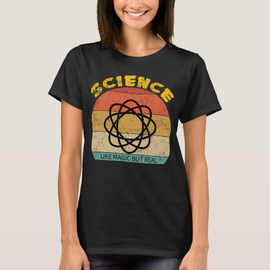 Wetenschap zoals Magic, echte grappige Retrowetens T-shirt (Voorkant)