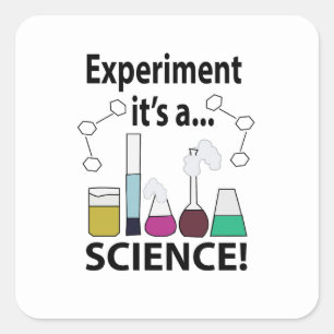 Wetenschappelijk Experiment Het is Wetenschap Vierkante Sticker