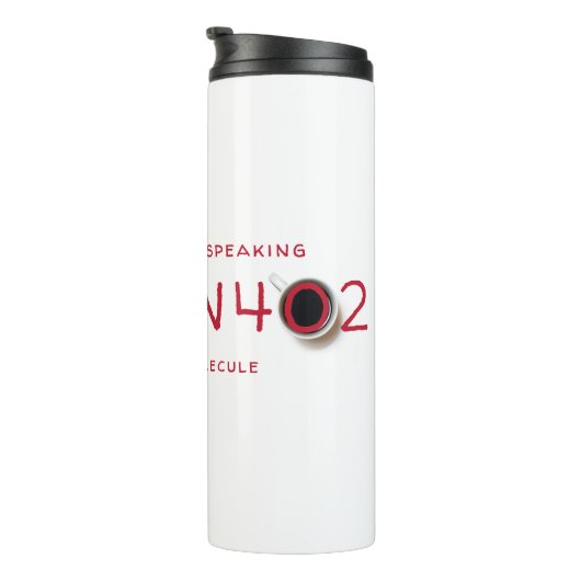 Wetenschappelijk sprekende cafeïne-moleculaire for thermosbeker (Geroteerd rechts)